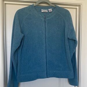 Eddie Bauer Women's Teal Zip-Up Cardigan